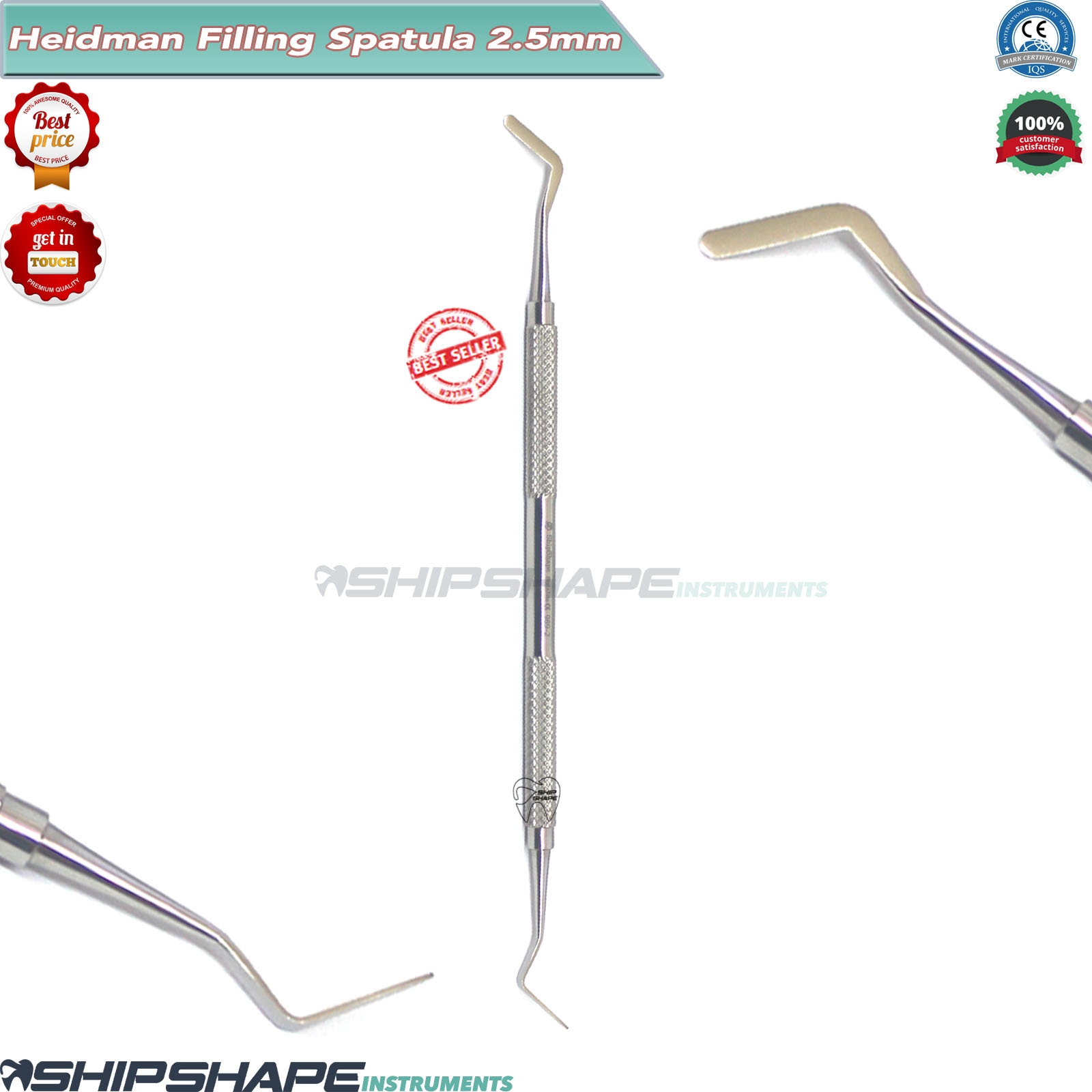 Dental Heidman Composite Filling Spatula Flat Plastic Placing Mixing Dental Instruments Stainless Steel 2.5mm-0 Dental Heidman Composite Filling Spatula Flat Plastic Placing Mixing Dental Instruments Stainless Steel 2.5mm-0