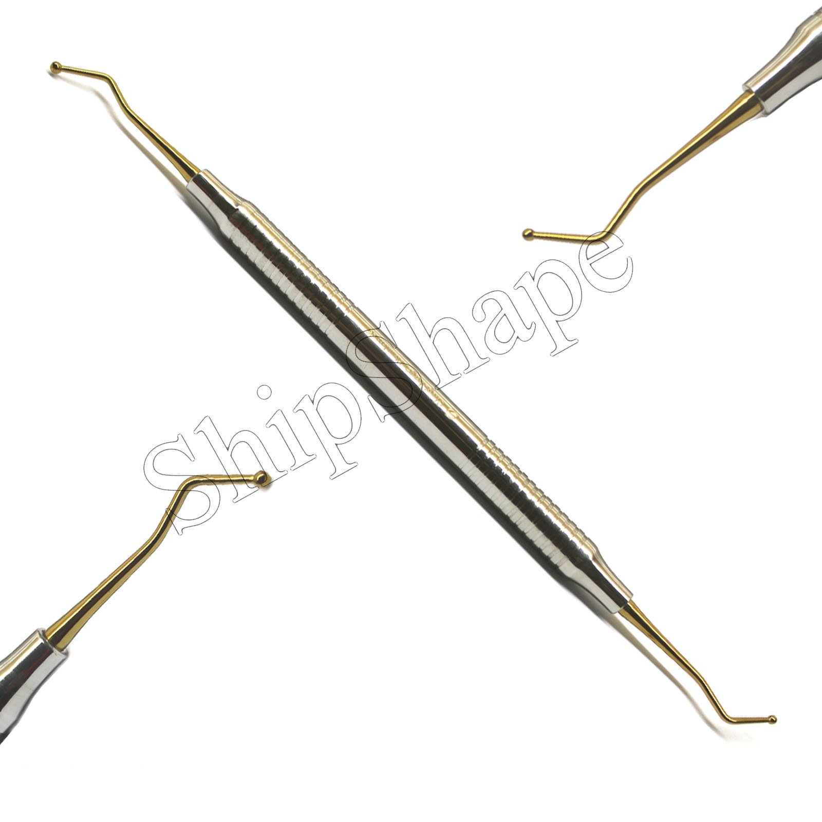 Dental Composite Filling Instruments Titanium Coated Gold Tips Double Ended Scalers - Set of 6-715 Dental Composite Filling Instruments Titanium Coated Gold Tips Double Ended Scalers - Set of 6-715