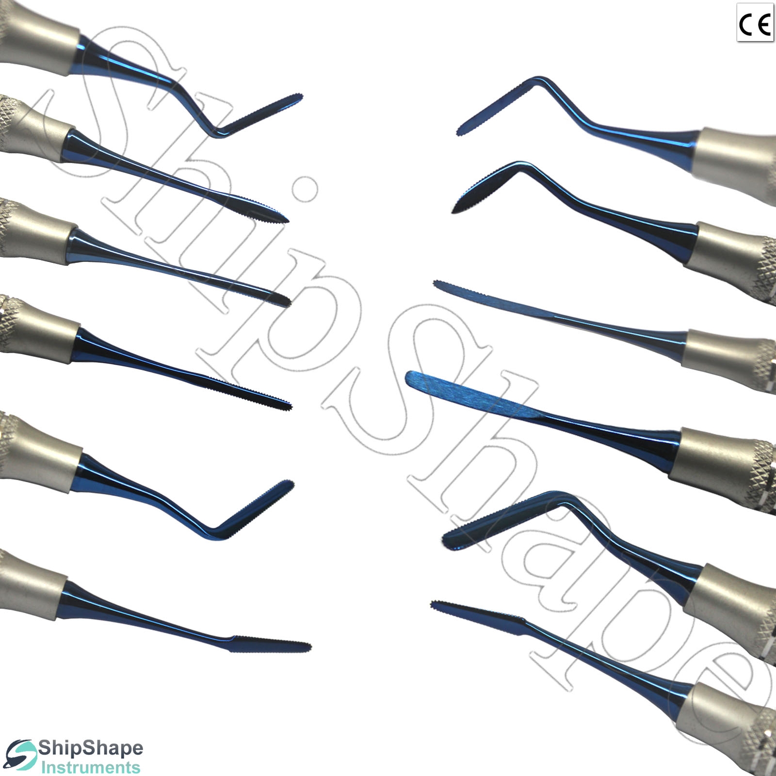 Periotomes Implant Placement Titanium-Coated PDL Micro Serrated Tps Dental Instruments-770 Periotomes Implant Placement Titanium-Coated PDL Micro Serrated Tps Dental Instruments-770