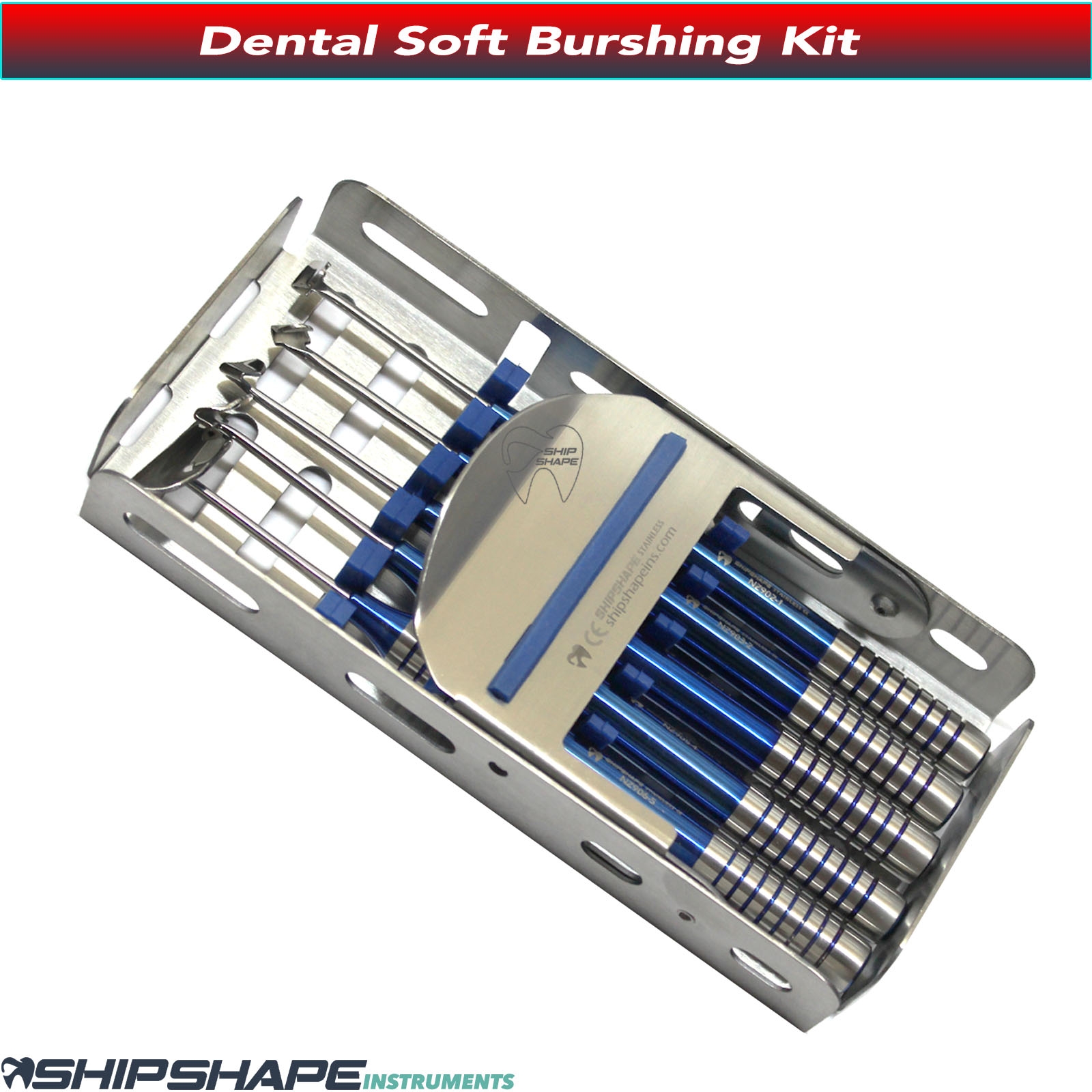 SOFT BRUSHING KIT DENTAL INSTRUMENTS *SET OF 5* Steel Scalers + Steel Tray-966 SOFT BRUSHING KIT DENTAL INSTRUMENTS *SET OF 5* Steel Scalers + Steel Tray-966
