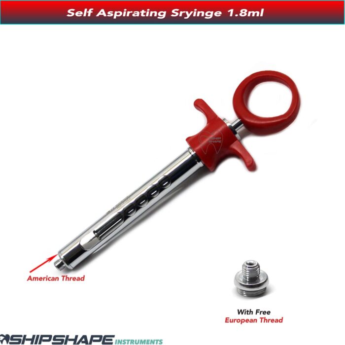 Dental Cartridge Self-Aspirating Syringe Infiltration 1.8ml Anesthetics Syringes With Red Handle - NZ1022R-0