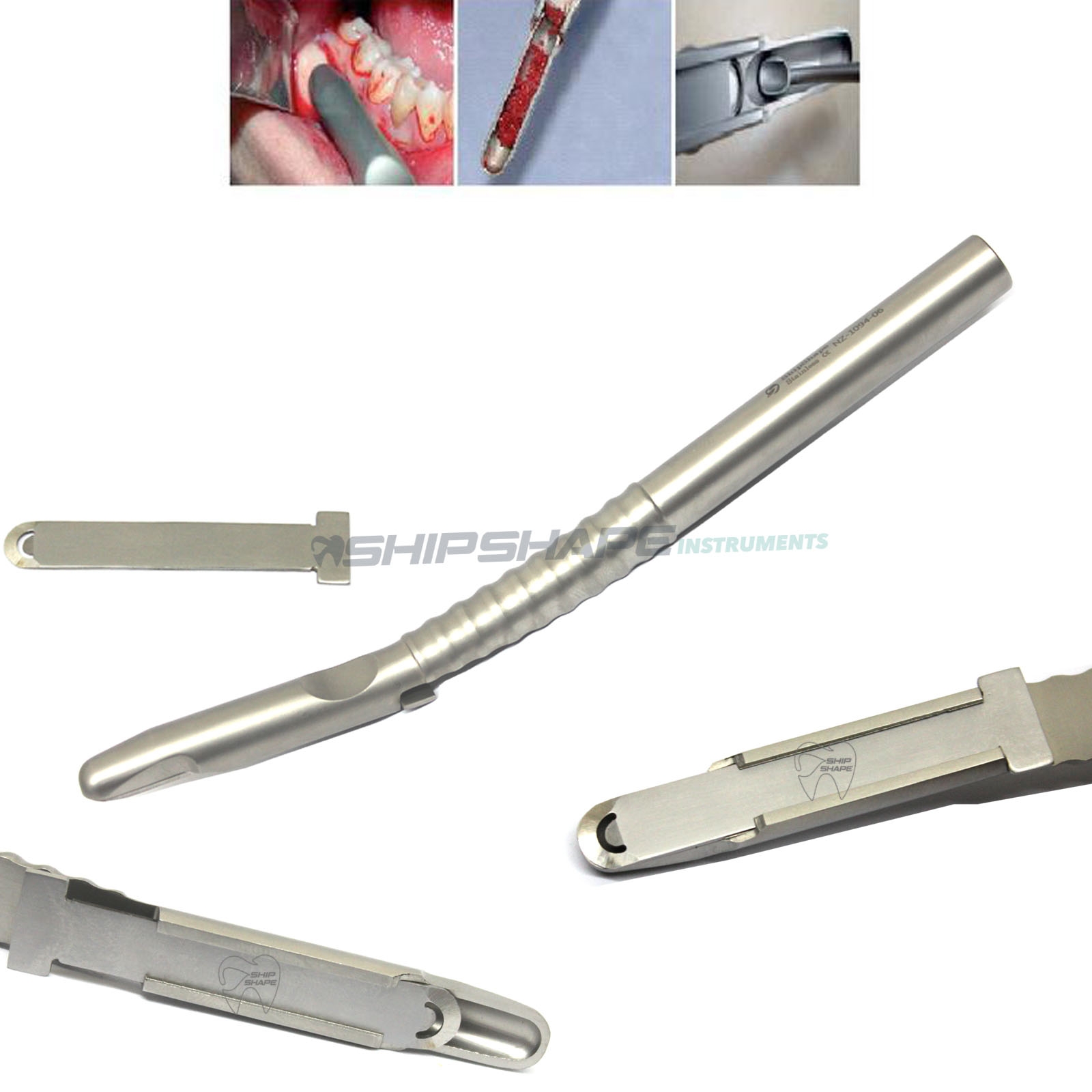 Dental Implant Bone Scraper Curved Grafting Bone Surgery Instrument Stainless Steel Tool Surgical Collector (Included 1 Blade)-0 Dental Implant Bone Scraper Curved Grafting Bone Surgery Instrument Stainless Steel Tool Surgical Collector (Included 1 Blade)-0