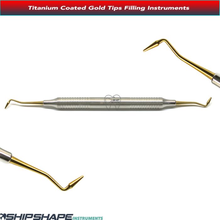 Dental Composite-amalgam-Filling-Instruments -Spatula Steel Scaler Golden titanium Coated by Shipshape Instruments-0