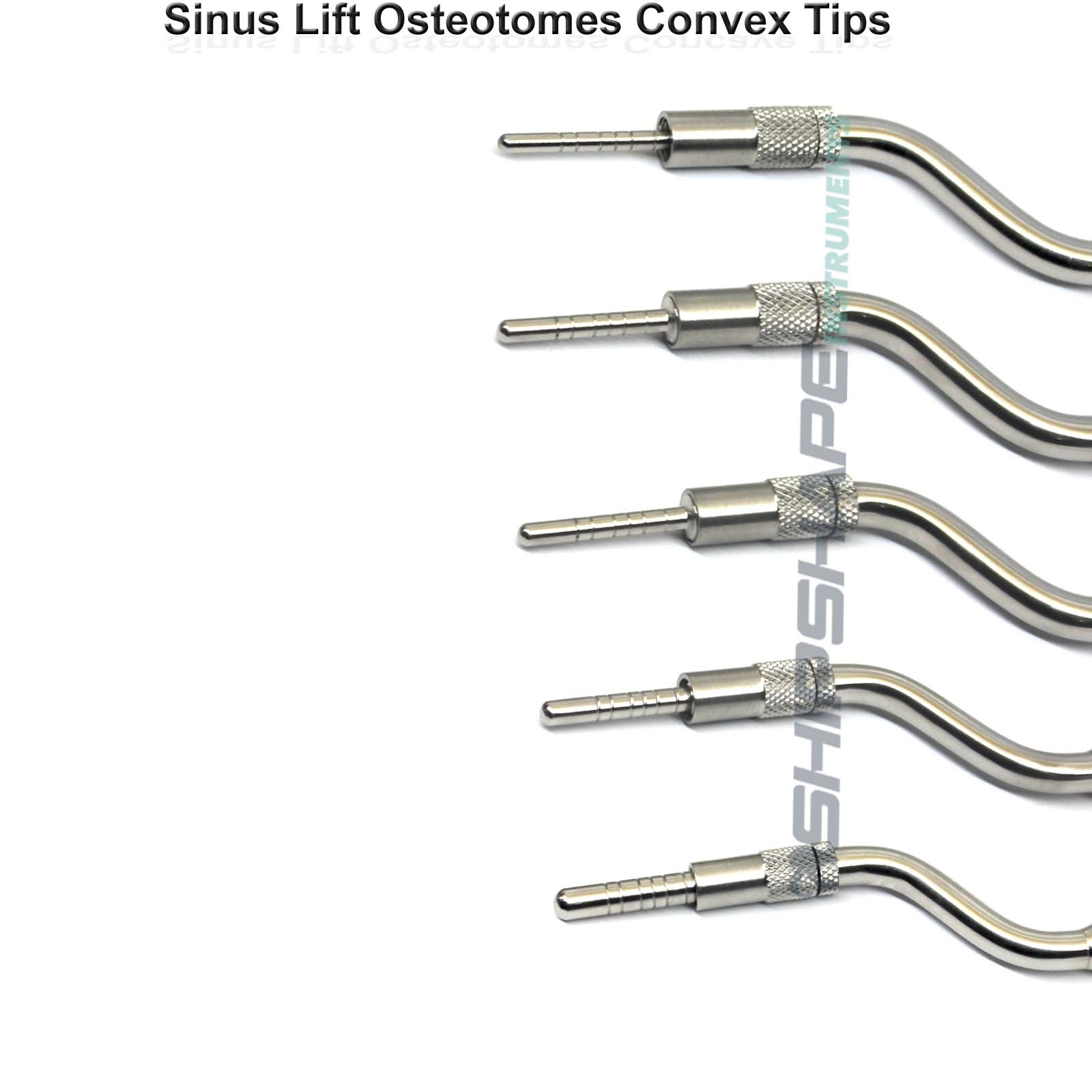 5 pcs Osteotomes Convex tip Angled Dental implant Instruments with Surgical Cassette-1346 5 pcs Osteotomes Convex tip Angled Dental implant Instruments with Surgical Cassette-1346