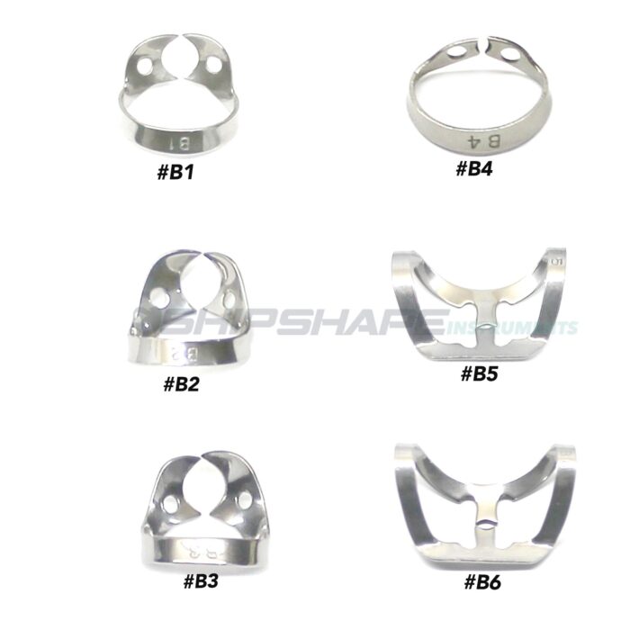 Brinker Dental Dam Clamps Universal Clamp Set: B-1, B-2, B-3, B-4, B-5, B-6-0