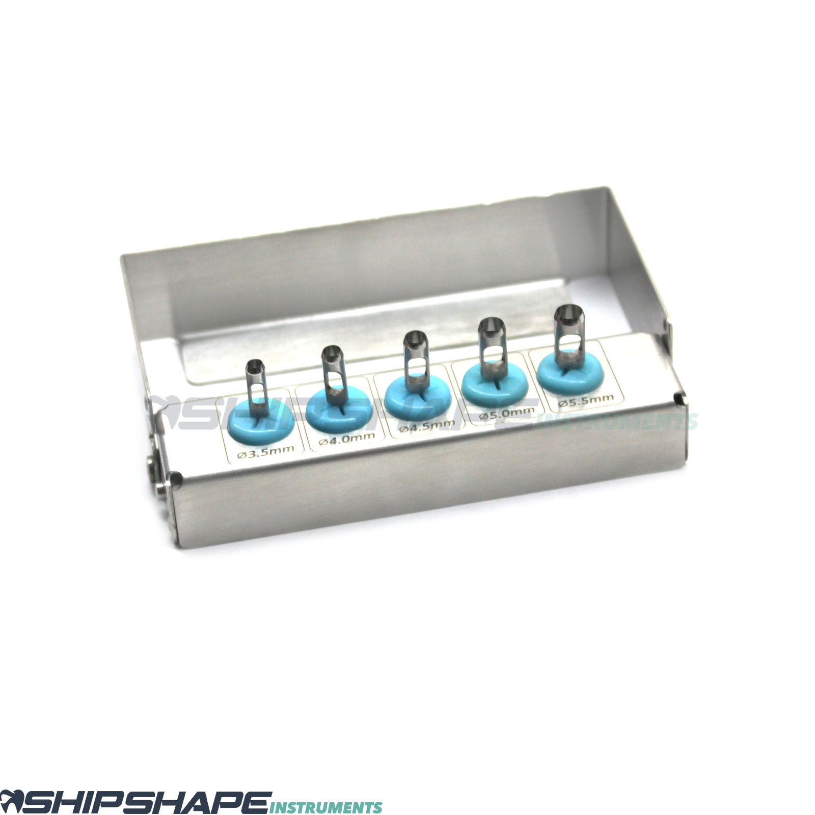 5 Pcs Dental Implant Tissue Punch Kit set Surgical Surgery With Bur Holder Box-1534 5 Pcs Dental Implant Tissue Punch Kit set Surgical Surgery With Bur Holder Box-1534