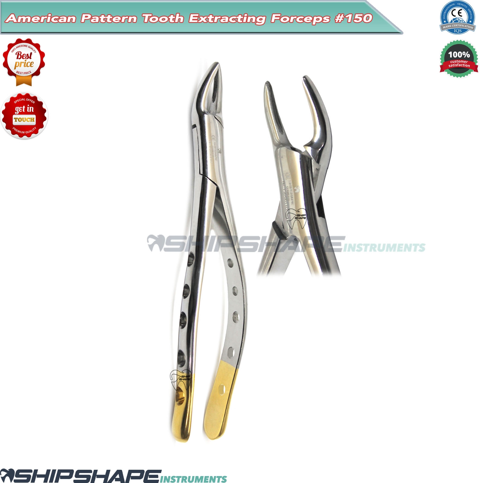 Dental Extracting Forceps 150 Maxillary Universal Tooth Extraction Cryer #150 Titanium Gold -1584 Dental Extracting Forceps 150 Maxillary Universal Tooth Extraction Cryer #150 Titanium Gold -1584