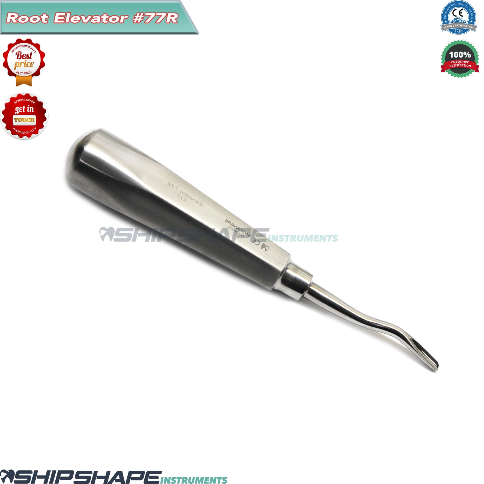 Dental Tooth Extracting Elevator # 77R Luxate Teeth Posterior Root Elevators | Shipshape Instruments-1574 Dental Tooth Extracting Elevator # 77R Luxate Teeth Posterior Root Elevators | Shipshape Instruments-1574
