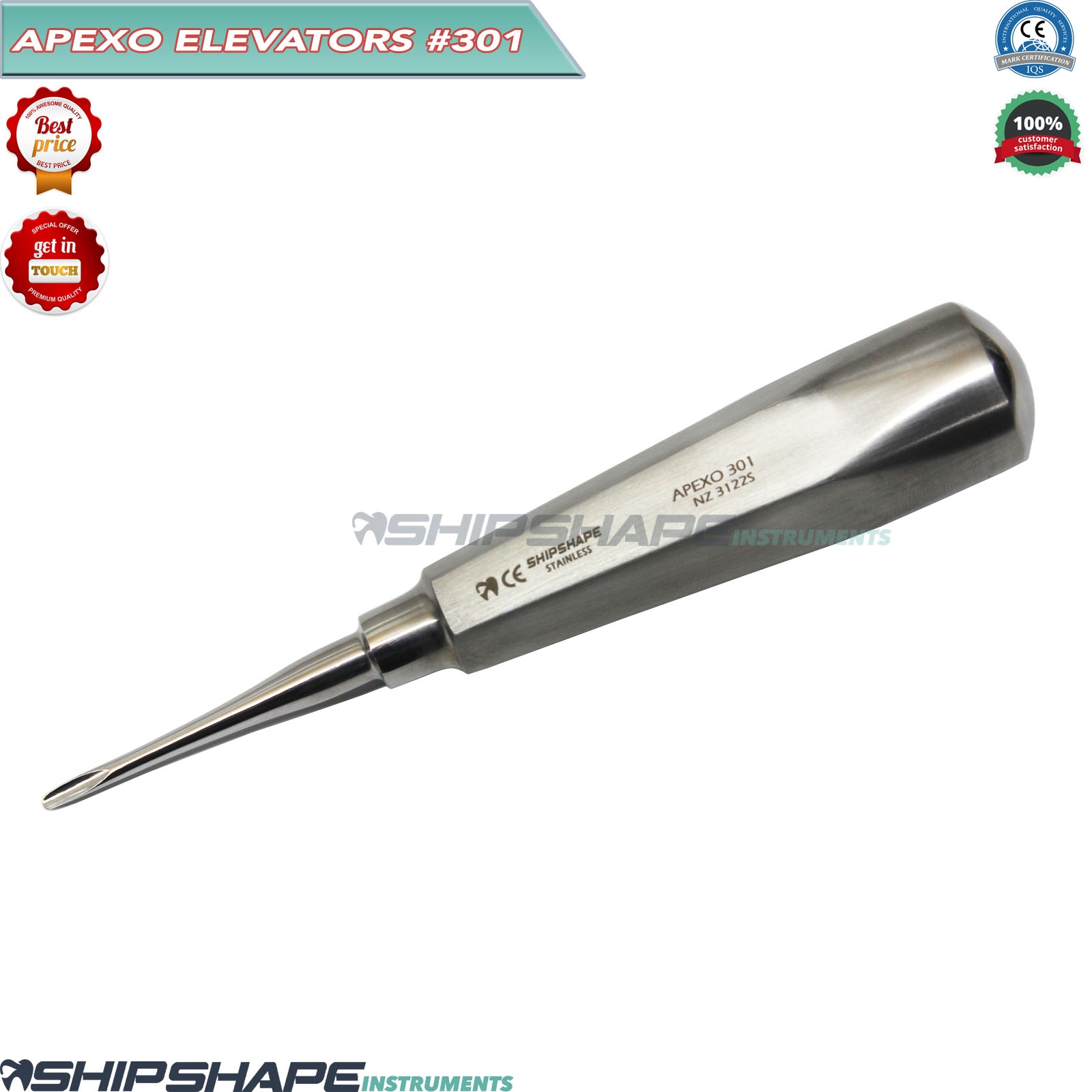 Dental Root Elevator Apexo 301 Luxation Tooth Extraction Oral Surgery Instrument-1566 Dental Root Elevator Apexo 301 Luxation Tooth Extraction Oral Surgery Instrument-1566