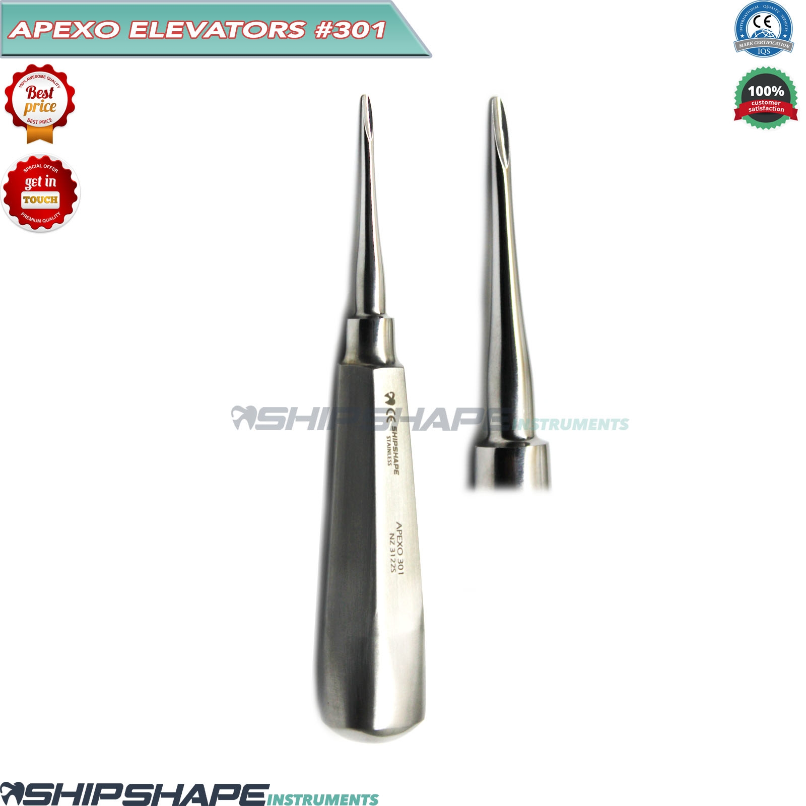 Dental Root Elevator Apexo 301 Luxation Tooth Extraction Oral Surgery Instrument-0 Dental Root Elevator Apexo 301 Luxation Tooth Extraction Oral Surgery Instrument-0