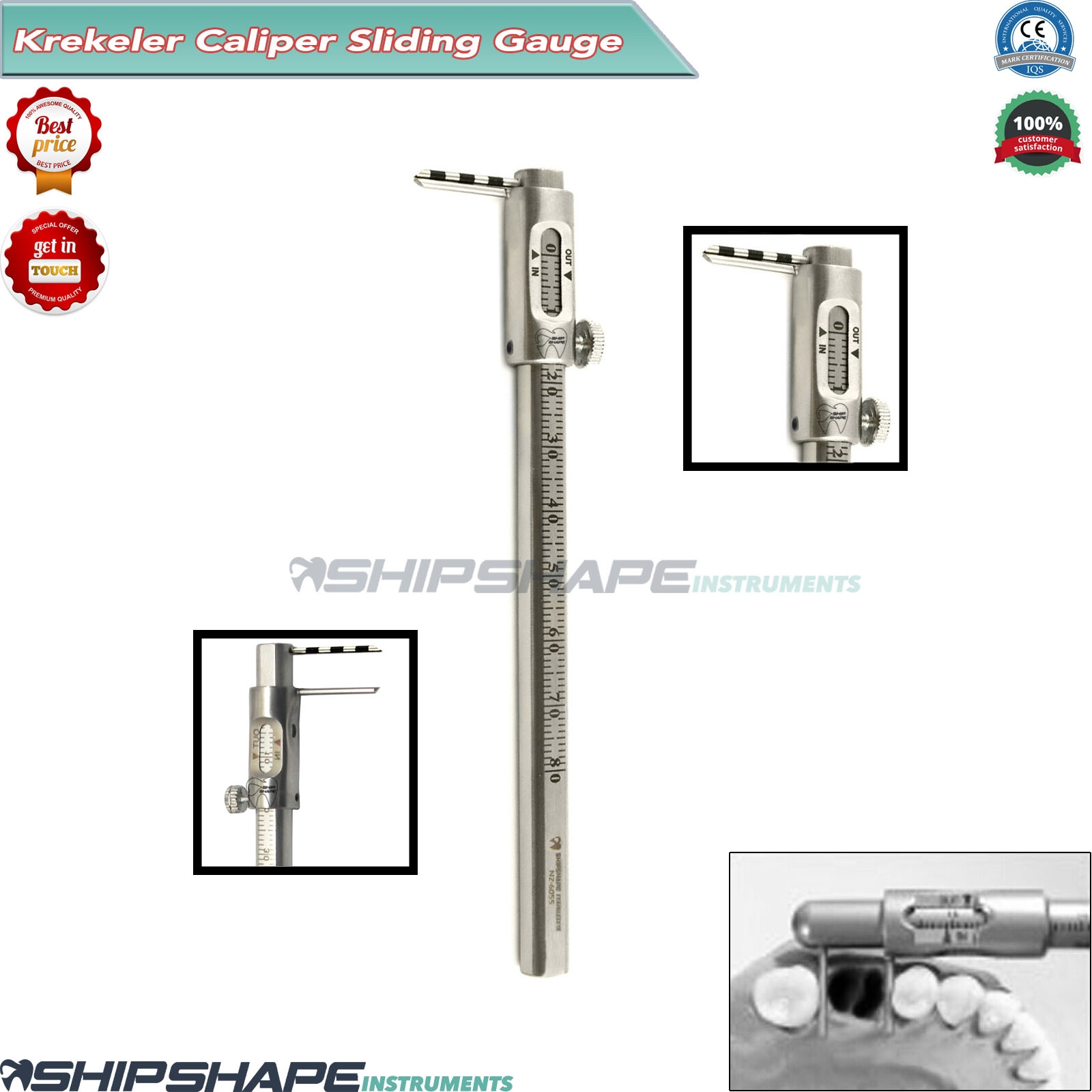 Dental Implant Krekeler Sliding Caliper Surgical Castroveijo Bone Gauge | www.shipshapeins.com-1616 Dental Implant Krekeler Sliding Caliper Surgical Castroveijo Bone Gauge | www.shipshapeins.com-1616