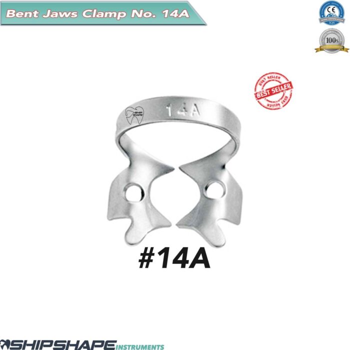 Rubber Dam Clamp # 14A with Bent Jaws for Molars TM SS 14A-0
