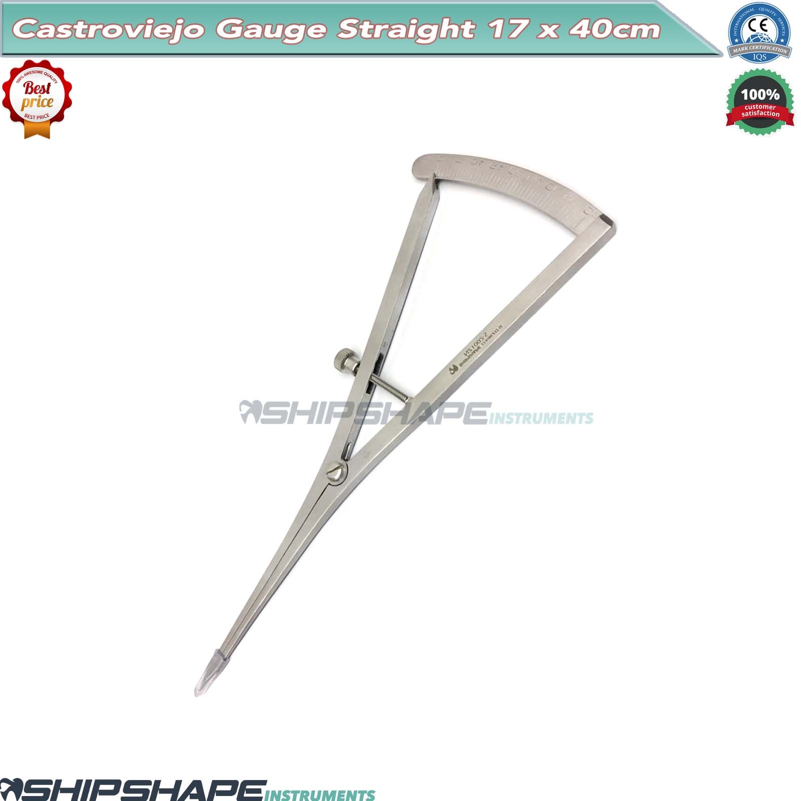 Castroviejo Caliper Straight 6.75" (17 cm) 0-40mm Long Bone Gauge | Shipshape-0 Castroviejo Caliper Straight 6.75" (17 cm) 0-40mm Long Bone Gauge | Shipshape-0