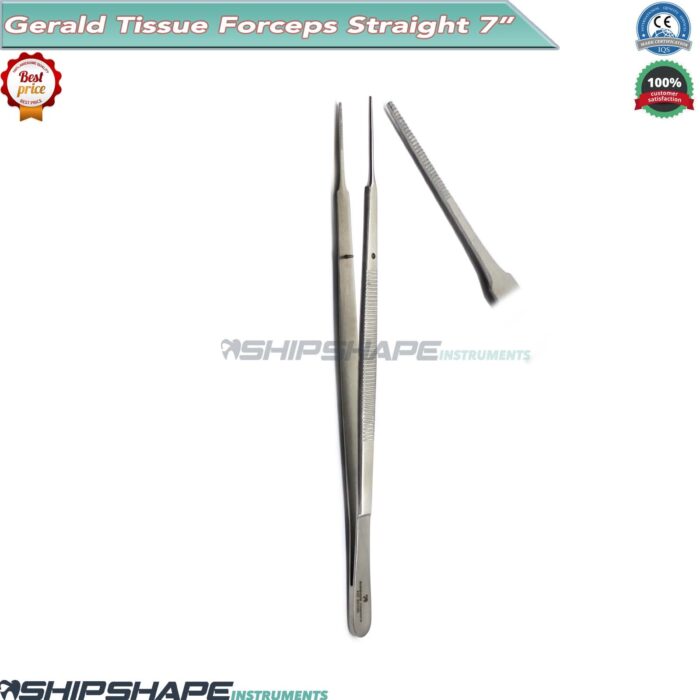 Gerald Tweezer Tissue Forceps Surgical & Veterinary 1x2 Teeth-0